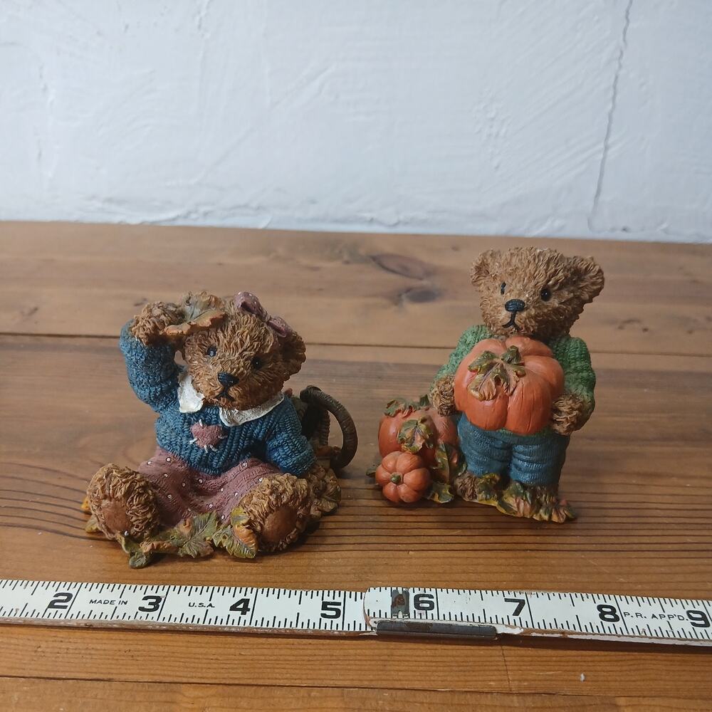 Home Interiors Vintage Bear in Pumpkin Patch “Thank you Bears” 1999 KK